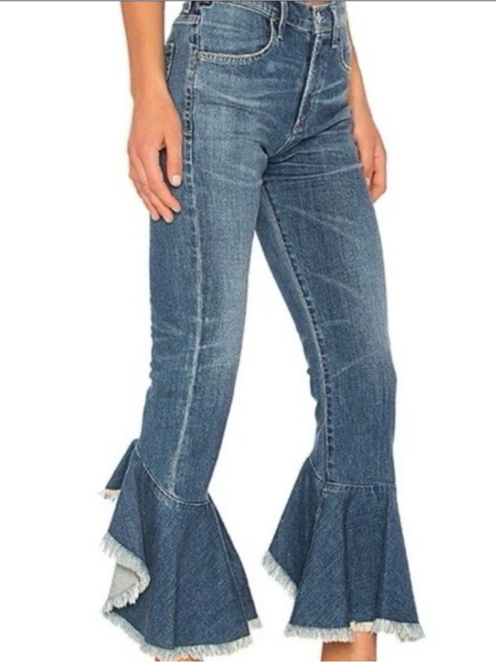 Citizens of Humanity Womens Jeans Flare Crop Drew Flounce High Rise Sz 28